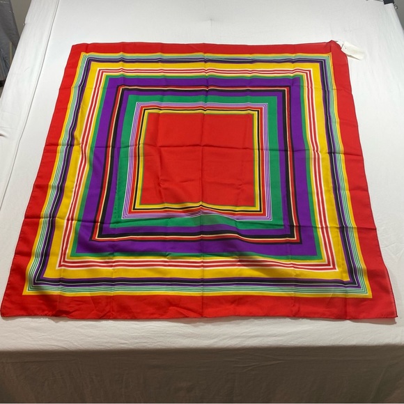 Multi color scarf hankerchief Feminine orange red white blue green yellow scarf - Picture 1 of 7